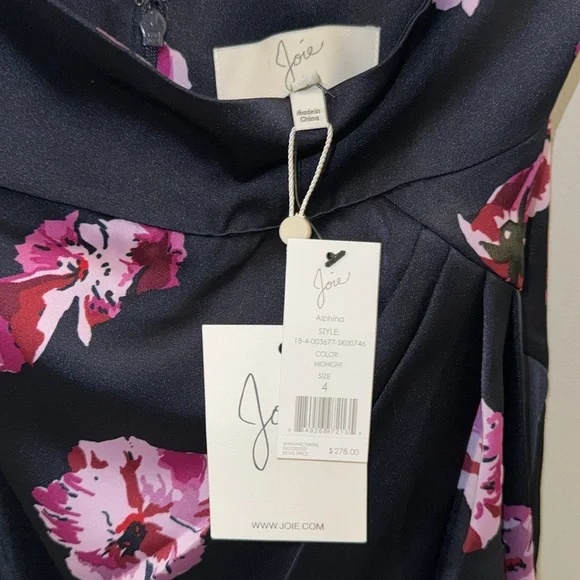Joie Navy Floral Dress - Picture 4 of 8